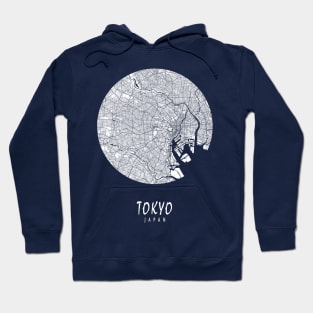 Tokyo, Japan City Map - Full Moon Hoodie